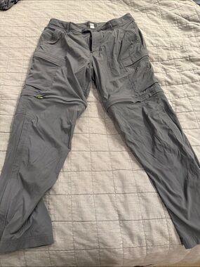 REI Gray Convertible Cargo Pants with Zip-Off Legs